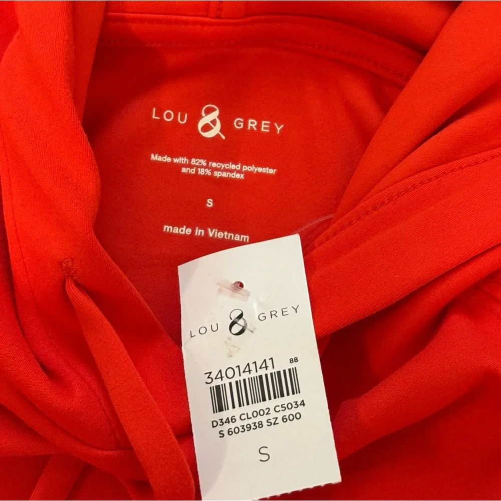 Lou & Grey Red Hoodie Sweatshirt Size Small NWT Thumbholes Athleisure - Picture 8 of 9